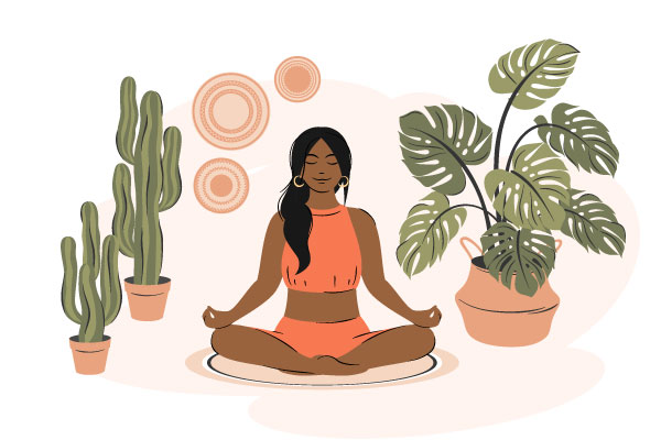 Illustration of a woman in a yoga position